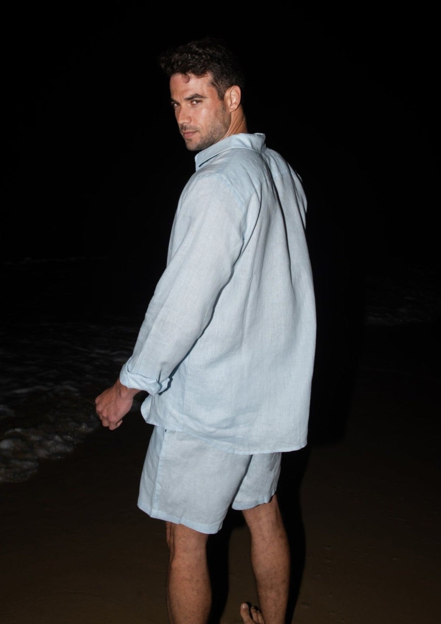 Bananhot B&Man | Danny Linen Light Blue - Shorts