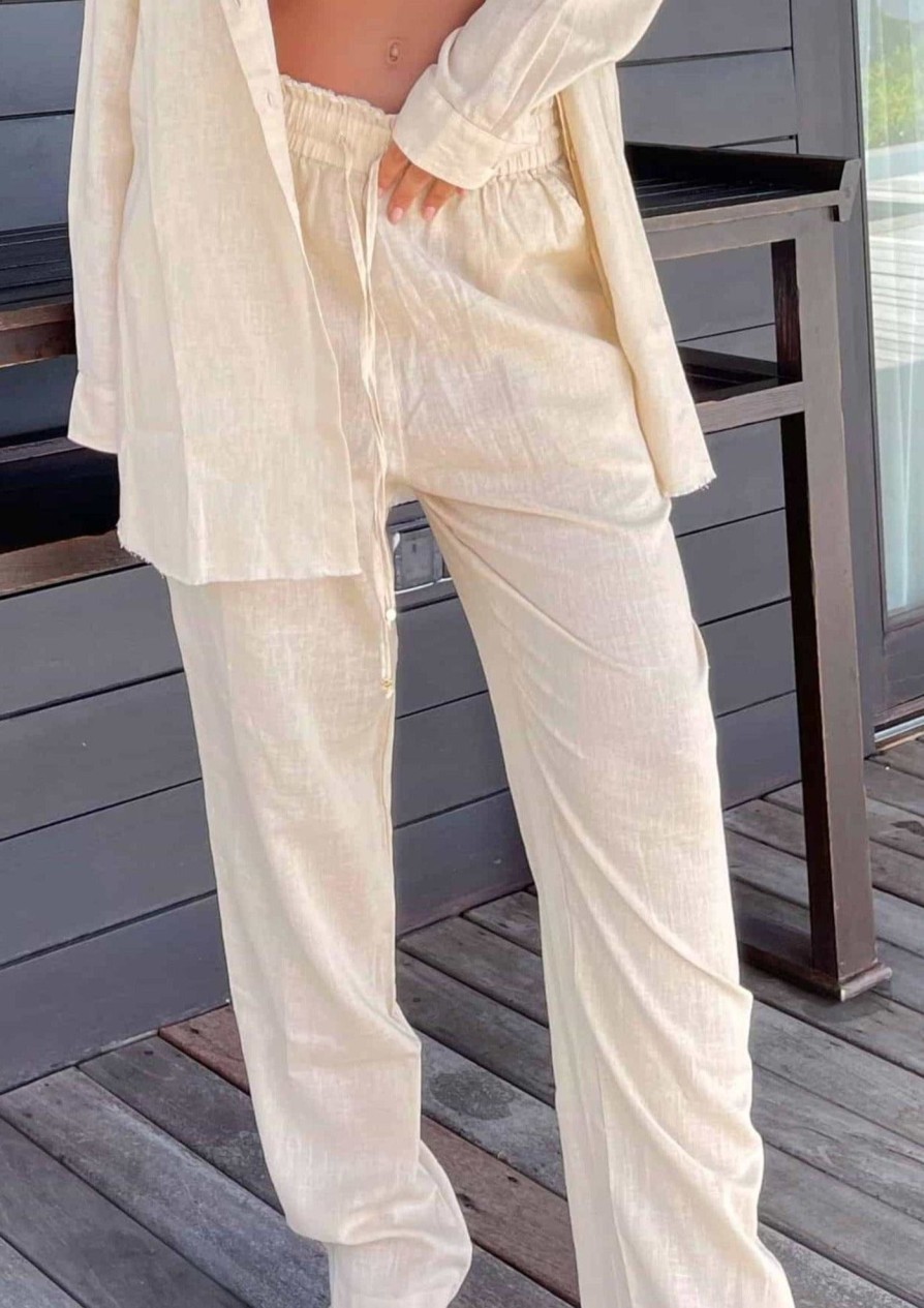 Bananhot Cover&Ups | Sandy Linen Beige - Pants