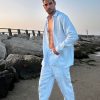 Bananhot Men'S Beachwear | Danny Linen Light Blue - Trouseres