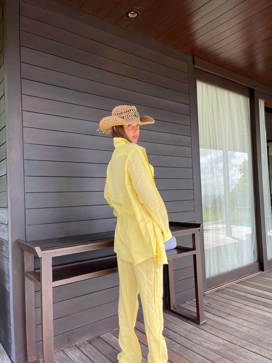 Bananhot Cover&Ups | Sandy Linen Baby Yellow - Shirt