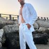 Bananhot Men'S Beachwear | Danny Linen White - Trouseres