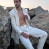 Bananhot Men'S Beachwear | Danny Linen Beige - Trouseres